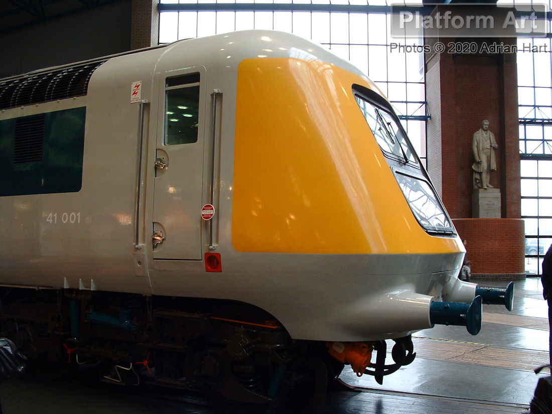 The prototype HST power car 41001 is seen on display at the National Railway Museum in York on 15th February 2008.