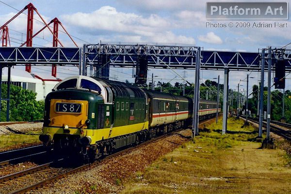 Deltic D9000 Royal Scots Grey approaches Birmingham International on the afternoon of 18th July 1998 with the 11.26 Ramsgate - Edinburgh service.